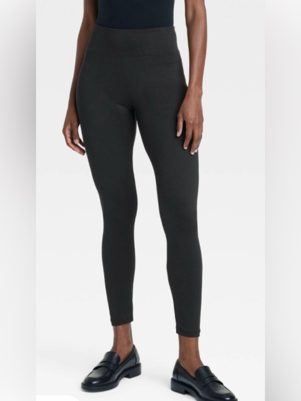a new day Black High-Rise Stretch Leggings (Size L)
